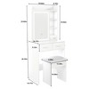 PAGED Vanity Desk Modern Small Makeup Table with Adjustable LED Mirror, Padded Stool for Bedroom, Living Room - 4 of 4