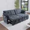 89.8 in Wide Straight Arm Fabric Rectangle Reclining Sectional Sofa - 2 of 4