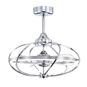 Warehouse Of Tiffany Elisabeta 25" Chrome Finished Modern LED Ceiling Fandelier with Remote Control - 1 of 3