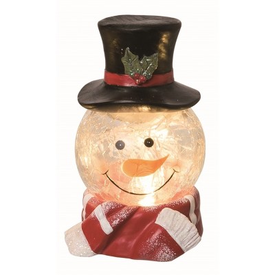 Transpac Resin Multicolor Christmas Light Up Snowman Head