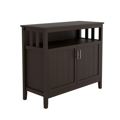 NicBex Sideboard Buffet Cabinet with Open Storage Modern Buffet Table Console Cabinet with 2 Shelves & 2 Doors for Living Room,Brown