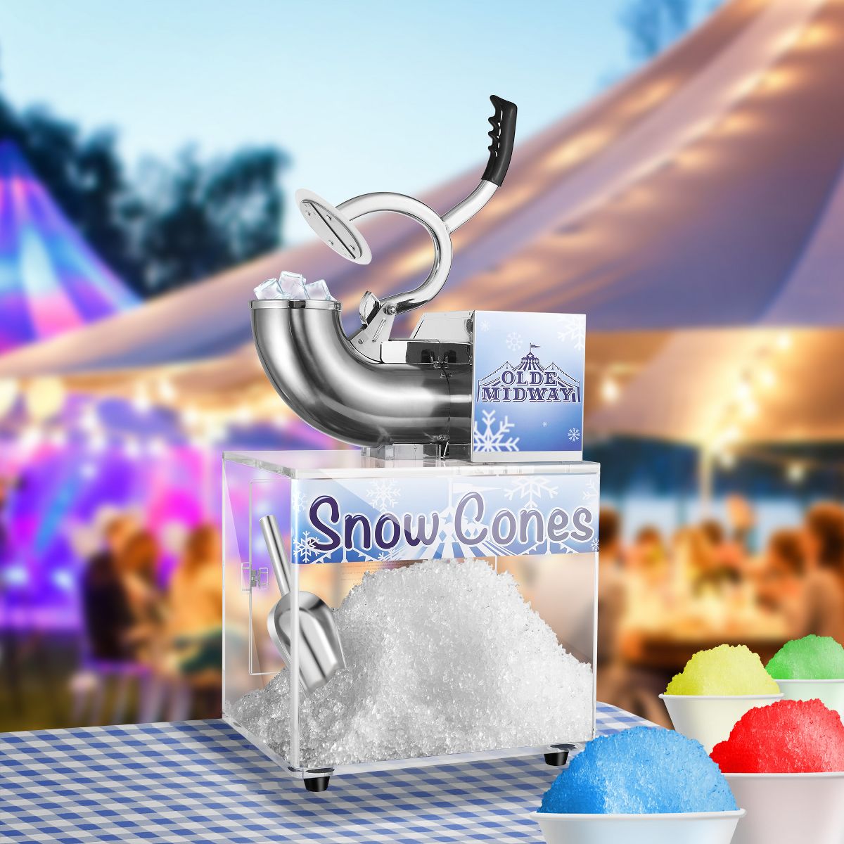 Olde Midway Snow Cone Machine, Commercial Countertop Shaved Ice Maker - thumbnail 4