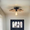 LLHZSY 13" Lotus Leaf Wrought Iron Ceiling Light, 1-Light Flush Mount Fixture - 2 of 4