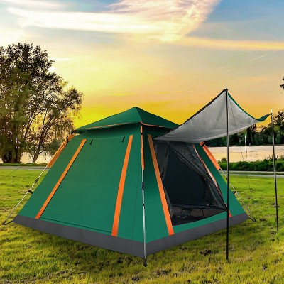 Naysaye Camping Tents 4 Person Tent Waterproof Instant Setup 2 Mosquito Windows for Hiking Backpacking and Outdoor, Green, 84.65"*84.65"*53.54"