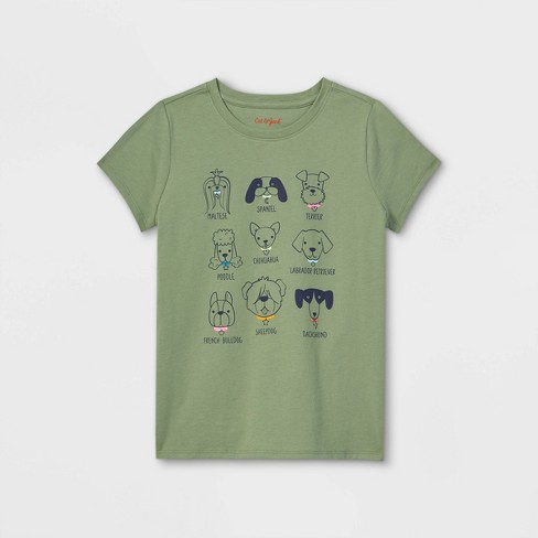 Girls Pups Short Sleeve Graphic T Shirt Cat Jack Army Green Target - army vest roblox t shirt