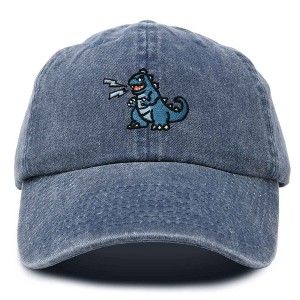 Dalix Giant Lizard Kaiju Embroidered Cotton Dad Hat Baseball Cap Adjustable Glow in the Dark Mens - 1 of 4