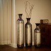 ORRD Set of 3 Hand-Forged Metal Vases, Burnt Finish Rustic Floor Vases 20/24/28 Inch Tall, Industrial Farmhouse Home Decor - 4 of 4