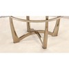 Round Clear Glass Coffee Table with Champagne-Finished Base for Modern Living or Office - 2 of 4