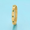 Ross-Simons 0.80 ct. t.w. Emerald and .26 ct. t.w. Diamond Bangle Bracelet in 18kt Gold Over Sterling - 4 of 4