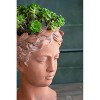 Gulches 28 Qt Brown Indoor Cement Antique-Inspired Head Bust Planter with Versatile Use Outdoor Compatibility (6 in L x 5 in W x 9 in H) 1-Pack - 3 of 4