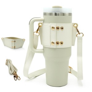 Paucax Carrier Bag with Phone Pocket for Stanley 40 oz - Durable, Insulated, Adjustable Strap, Water-Resistant-Black Friday Deal - 1 of 4