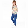 Deux par Deux Girl Jeans Blue Denim with Frayed Hems and Floral Embroideries - 3 of 4