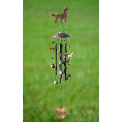 40" Brown Iron Dog-Themed Outdoor Wind Chimes