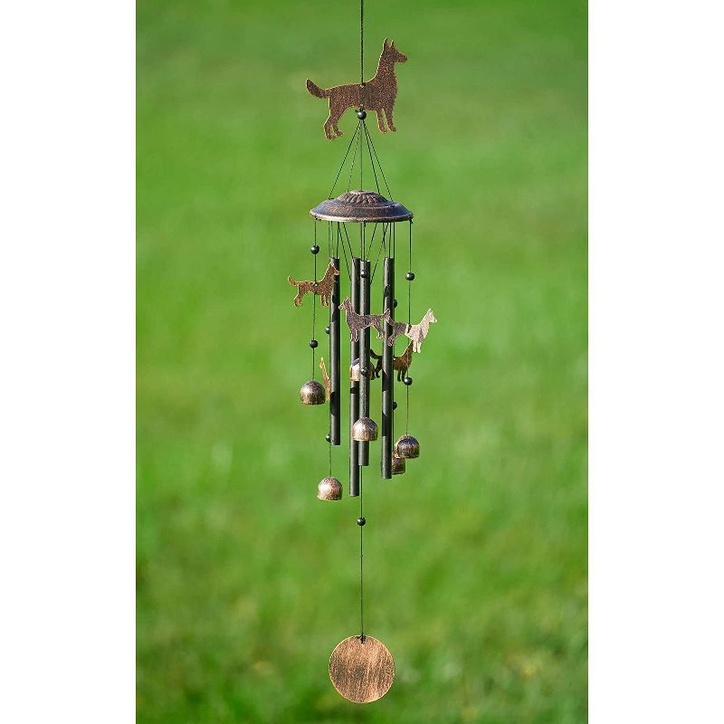 VP Home 40" H Iron Dogs Wind Chimes for Outside, Brown, 5 of 6