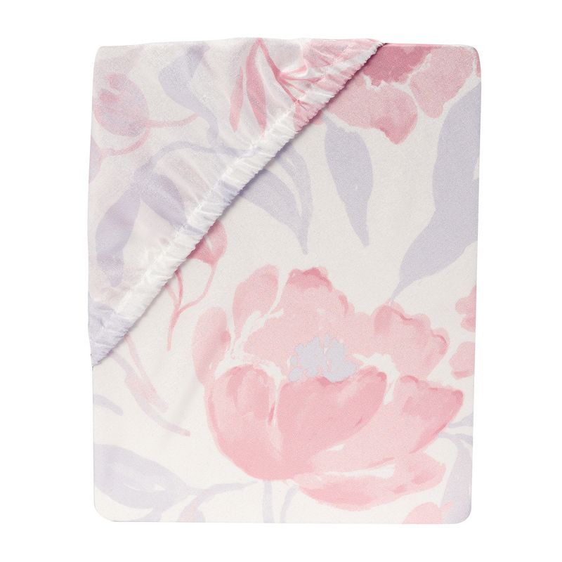 Bedtime Originals Lavender Floral Baby Fitted Crib Sheet - Pink/Purple, 3 of 6