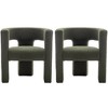 Set of 2 28" Wide Boucle Upholstered Square Armchair - Kinwell - 2 of 4