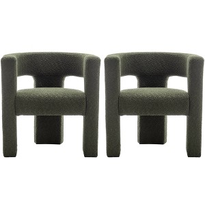 Set of 2 28" Wide Boucle Upholstered Square Armchair - Kinwell - 1 of 4