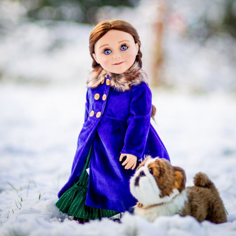 The Queen's Treasures 18In Doll Clothes Velvet Winter Polyester Fur Trimmed Coat, 3 of 9