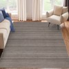 Modern Striped Rug  Soft Low Pile Area Rug for Living Room Bedroom Neutral Carpet with Non Slip Backing Contemporary Floor Rug for Home Decor - 3 of 4