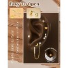 Gold Plated Flat Back Earrings Set for Cartilage - Huggie Hoop Stacks with Dangle Chains & Small Studs, Hypoallergenic - 3 of 4