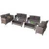 Costway 4PCS/8PCS Patio Rattan Furniture Set Coffee Table Cushioned Sofa Garden Lawn Gray - 2 of 4