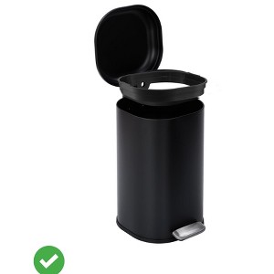 8 Gallon Bathroom Step Trash Can ¨C Stainless Steel Square Kitchen Garbage Can with Soft-Close Lid, 30L - 1 of 4