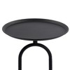 18.9" Metal Round End Table with Lantern-Shaped Pedestal and Tray-Style Top for Living Room - 3 of 4