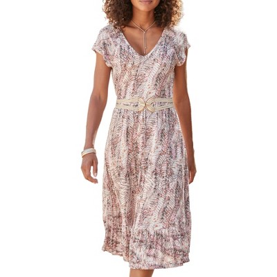 Women's V-Neck Flounce Dress - LASCANA