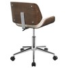 Kumasinova Mid-Century Modern 360°Swivel Office Chair,Height Adjustable Executive Chairs Ecru&Walnut Accent Chair for Office,Study,Vanity&Living Room - 3 of 4