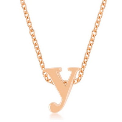 ShineHigh Rose Gold Initial Pendant Necklaces – Personalized Alphabet Letter NecklaceS in Polished Finish with Adjustable Link Chain