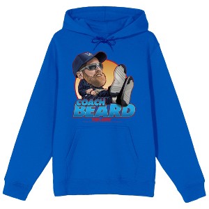Ted Lasso Coach Beard Character Men's Royal Blue Graphic Hoodie - 1 of 3