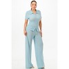 Slickblue Women’s Textured Polo & Pant Set, Button Down, Co-ord Outfit, Work & Weekend, 3 Color Options, Size S-L - 4 of 4