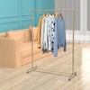 YIYIBYUS Gold Iron Clothes Rack Hanging Rod Freestanding Pipe Garment Rack With Wheels - 4 of 4