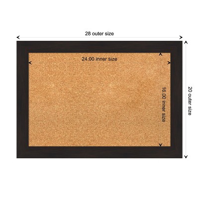 Espresso Brown Framed Natural Corkboard, 24x16