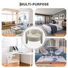 Modern chenille style chair, comfortable round armchair with open backrest and rounded corner side sitting, suitable for bedroom/office/coffee shop - 3 of 4