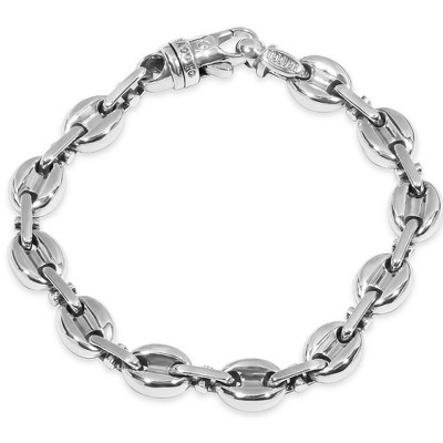 Pompeii3 Men's Designed 47 Gram Solid Silver Bracelet 8.5" - Size Large