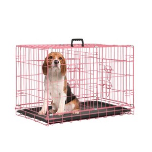 FDW 18-48in Dog Crates for Dogs Folding Mental Wire Crates Dog Kennels Pet Crate with Removable Tray and Handle - 1 of 4
