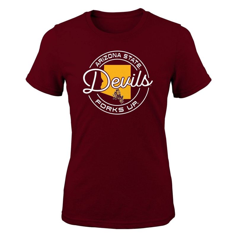 NCAA Arizona State Sun Devils Girls&#39; Short Sleeve Crew Neck T-Shirt, 1 of 2