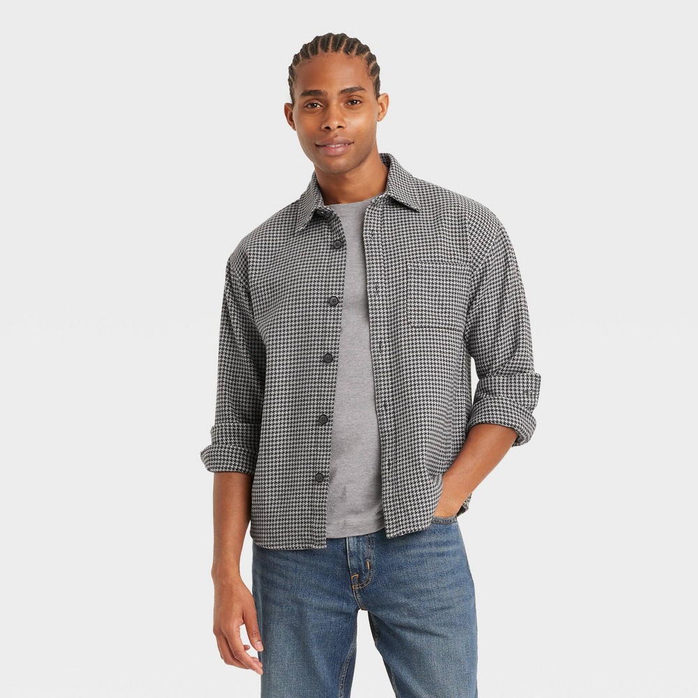 Men Heavyweight Flannel Long Sleeve Button-Down Shirt