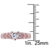 EVERLY JEWELRY | Rose Plated Sterling Silver 0.05 CT TW Diamond And 1/3 CT TGW Aquamarine Heart Ring - 4 of 4