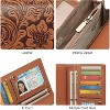Women’s RFID Blocking Long Wallet Clutch – Vegan Leather Ladies Purse with Embossed Flower Design, Zipper Pocket & Card Holder - 2 of 4