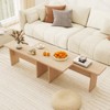 Tangkula Modular Coffee Table Set of 2 L Shaped Center Tables for Home Office Apartment Natural - 4 of 4