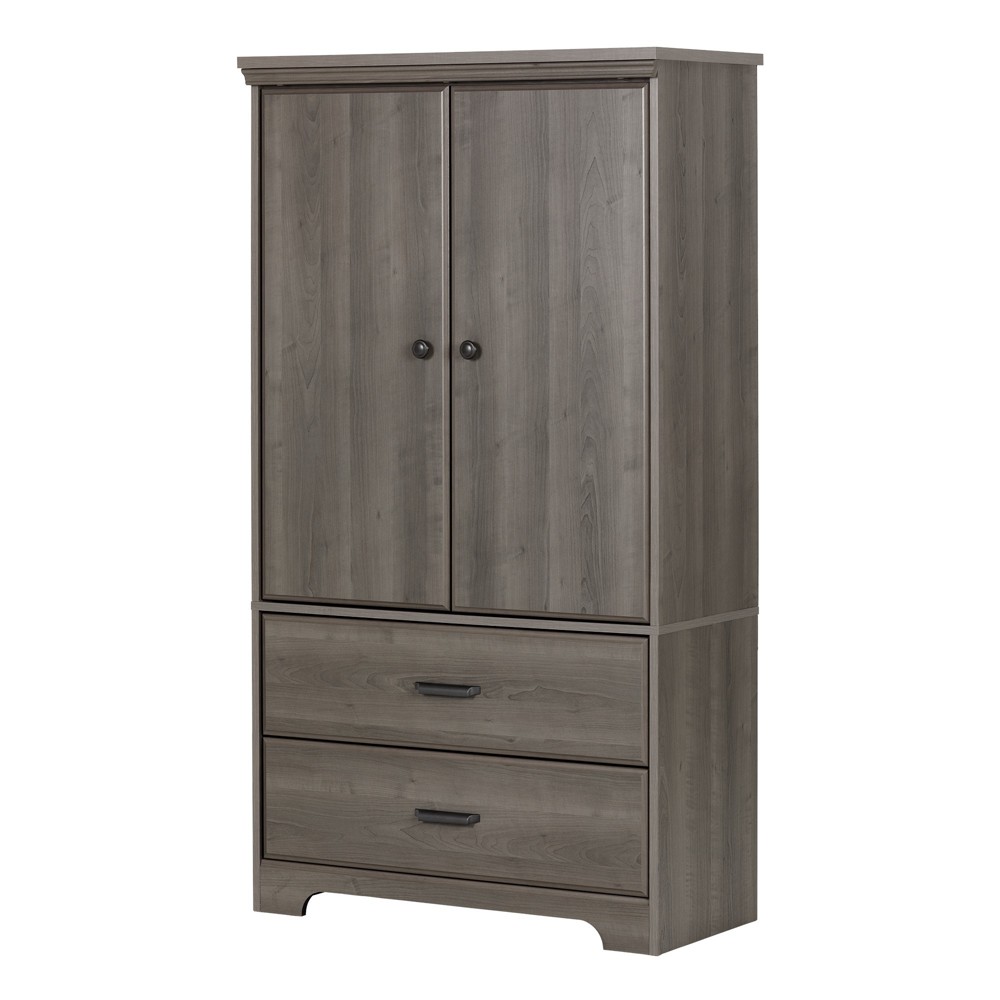Photos - Wardrobe Versa 2 Door Armoire with Drawers Gray Maple - South Shore