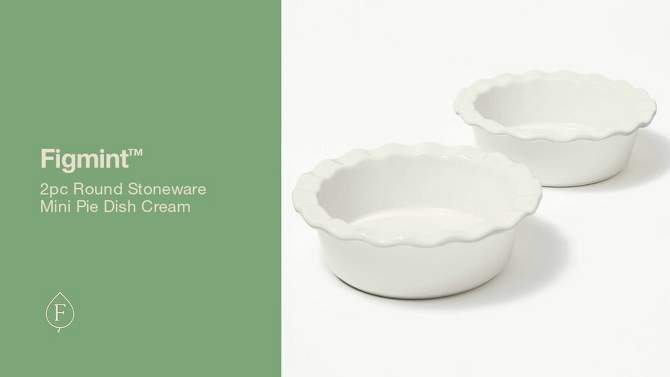 2pc Round Stoneware Mini Pie Dish Cream - Figmint&#8482;, 2 of 6, play video
