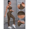 INSPIRE CHIC 2 Sets Women's Exercise Yoga Outfits Scoop Neck Seamless Ribbed Shorts High Waist Shapers - 3 of 4