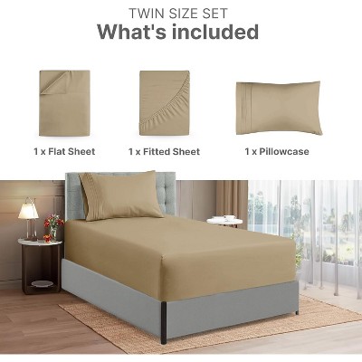Twin XL Cream Microfiber Deep Pocket Sheet Set