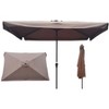 TiramisuBest 10 x 6.5ft Chocolate Rectangular Patio Umbrella: Crank & Push - Button Tilt for Garden, Pool, Market - 2 of 4