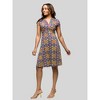 24seven Comfort Apparel Womens Floral Print Short Sleeve Knee Length V Neck Wrap Dress - 2 of 4