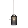 Toltec Lighting Cordova 1 - Light Pendant in  Brushed Nickel with 5" Smoke Textured Shade - 2 of 2