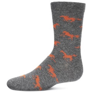 Memoi Boys' Galloping Horse Cotton Crew Socks - 1 of 3